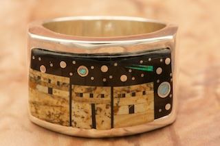 Calvin Begay Starry Night In The Pueblo Sterling Silver Navajo Ring ...